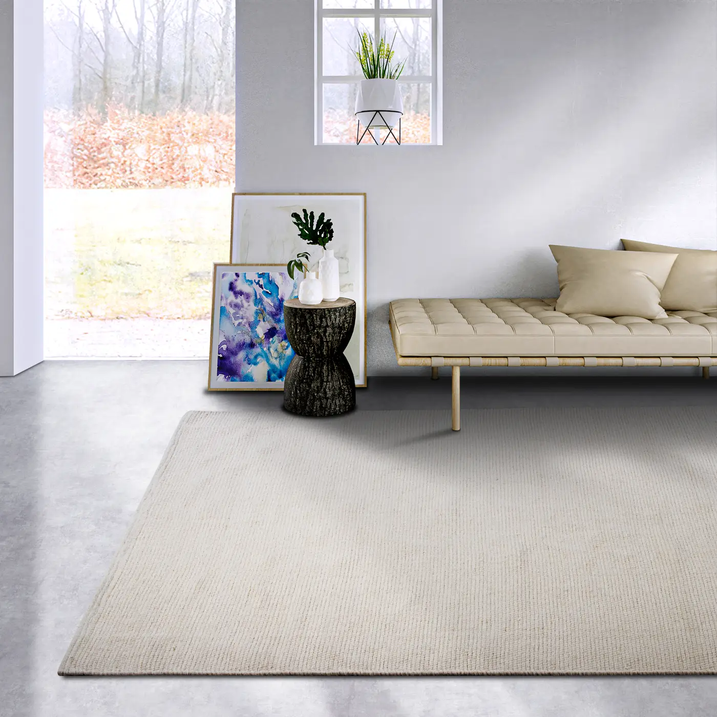 Elle Decoration Delhi Wollteppich Pradesh Natur Weiß – Ansicht 2