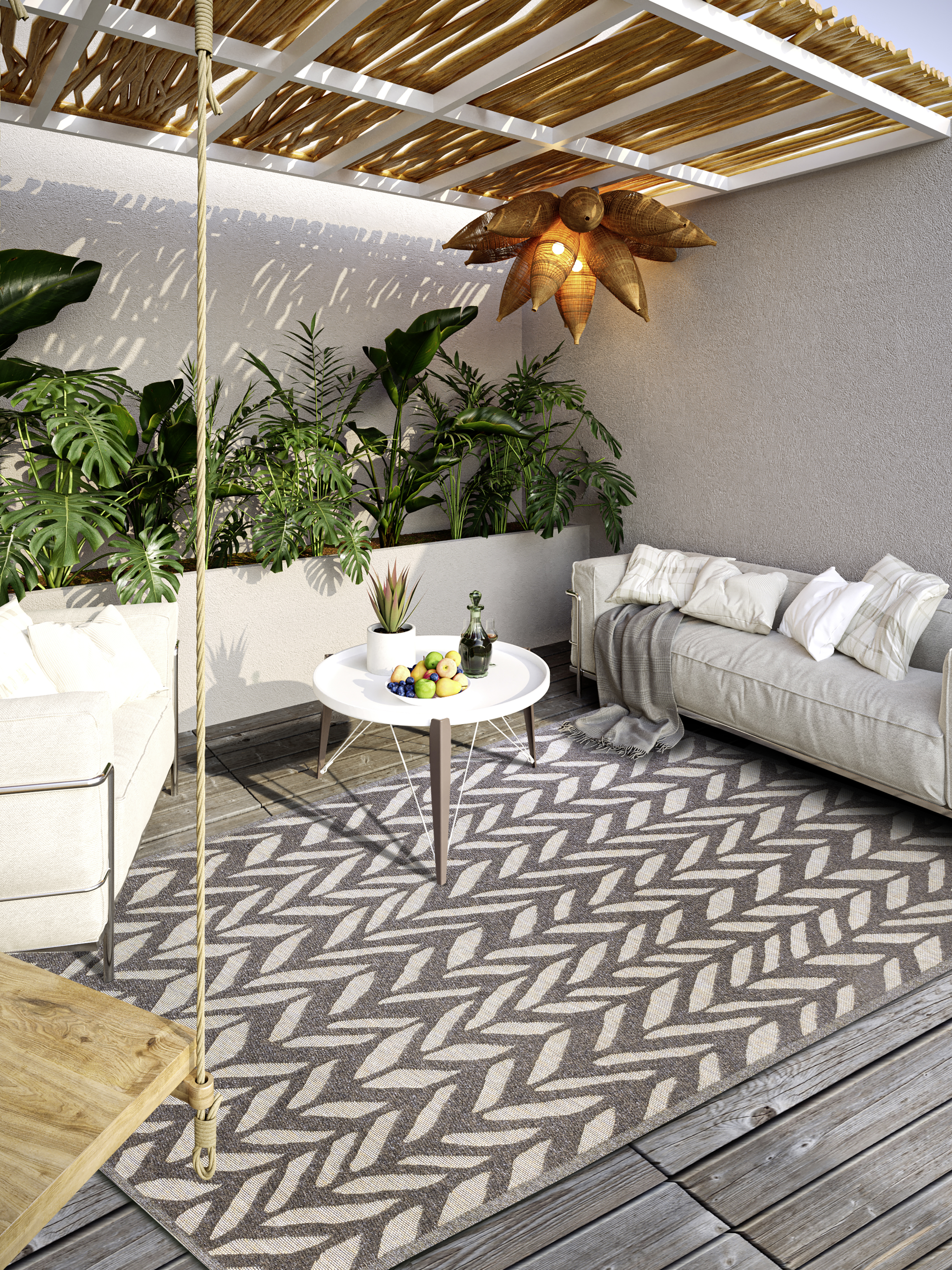 Villeroy & Boch 1883 In- & Outdoor Teppich Georgette Natur Braun Beige