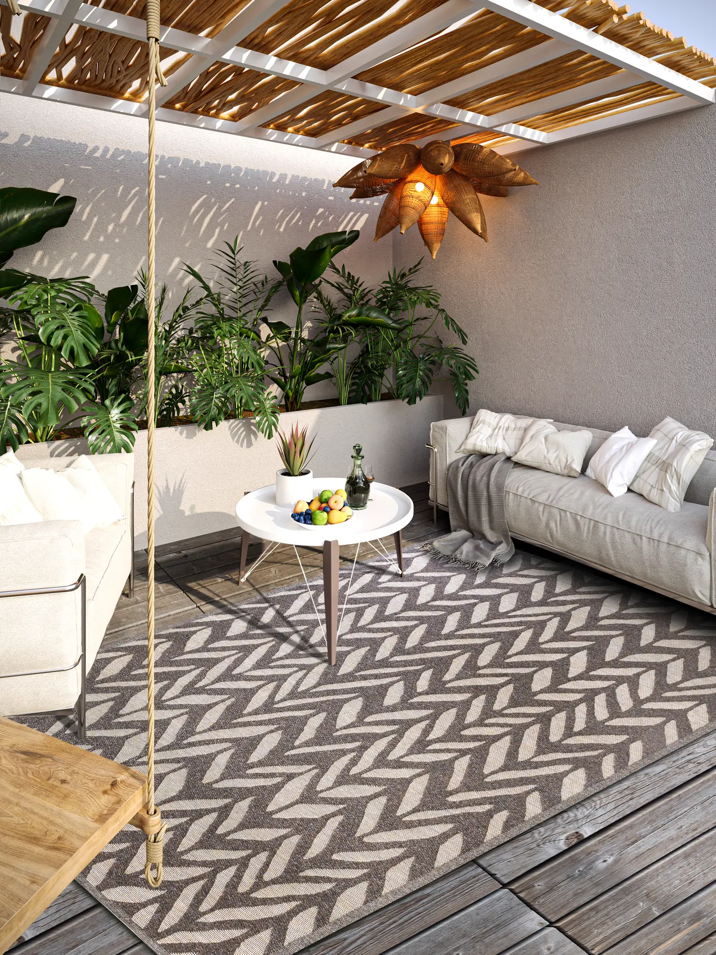 Villeroy & Boch 1883 In- & Outdoor Teppich Georgette Natur Braun Beige – Ansicht 2