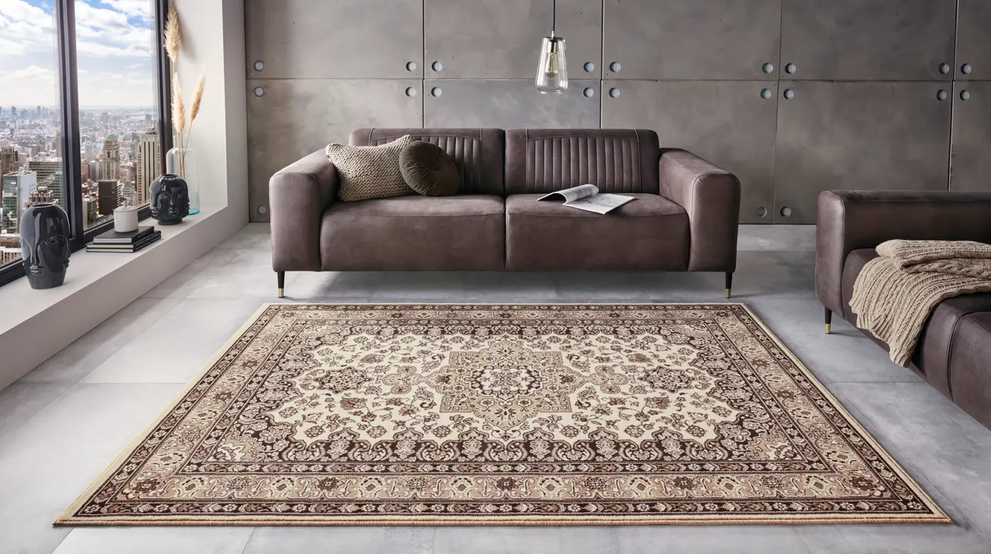 Hanse Home Mirkan Kurzflor Teppich Parun Täbriz Ivory Beige – Ansicht 2
