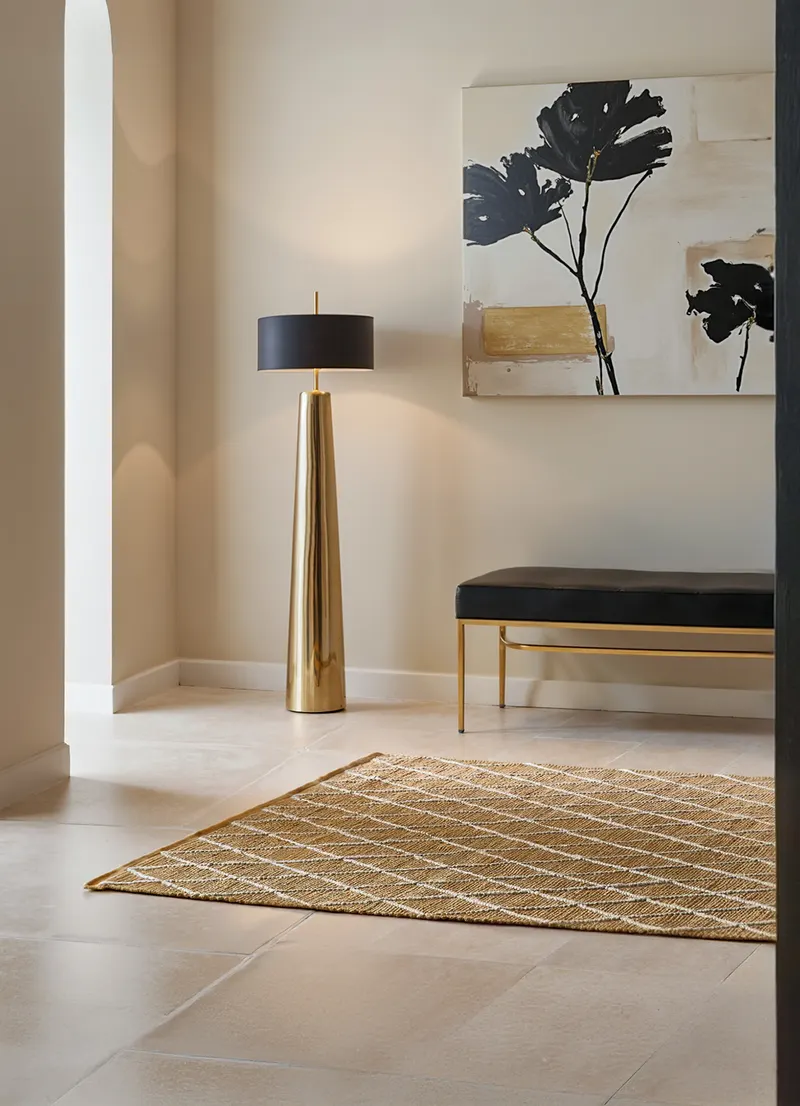 Hanse Startseite Kunu Jute Teppich Kunu Natürlich Gold Weiß