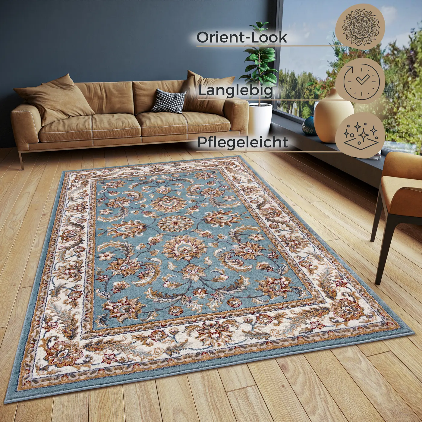Hanse Home Orient Teppich Reni Mint Creme – Ansicht 3