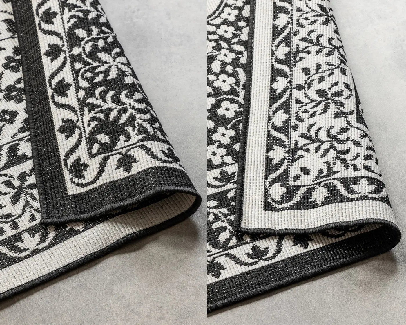 Elle Decoration Gemini In- und Outdoor Wendeteppich Meekly Schwarz – Ansicht 3