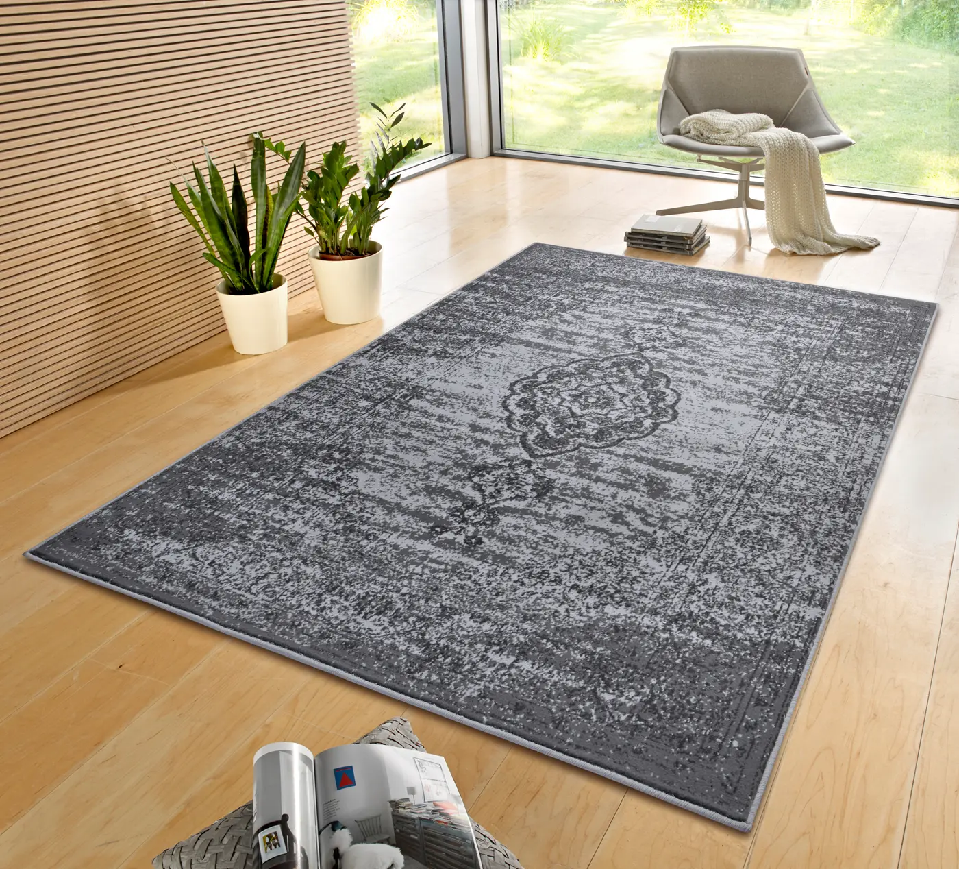 Hanse Home Gloria Designteppich Méridional Grau – Ansicht 2