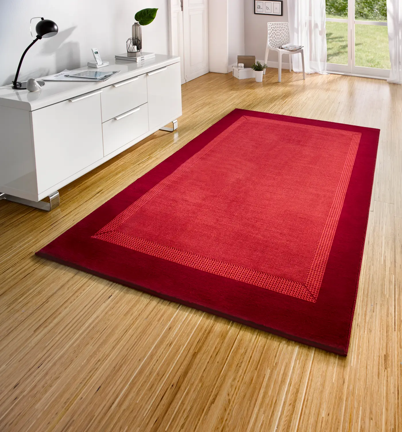 Hanse Home Basic Designteppich Band Rot – Ansicht 2