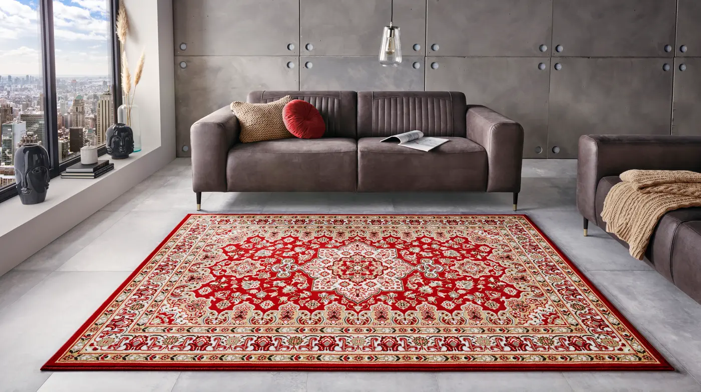 Hanse Home Mirkan Kurzflor Teppich Parun Täbriz Rot – Ansicht 2