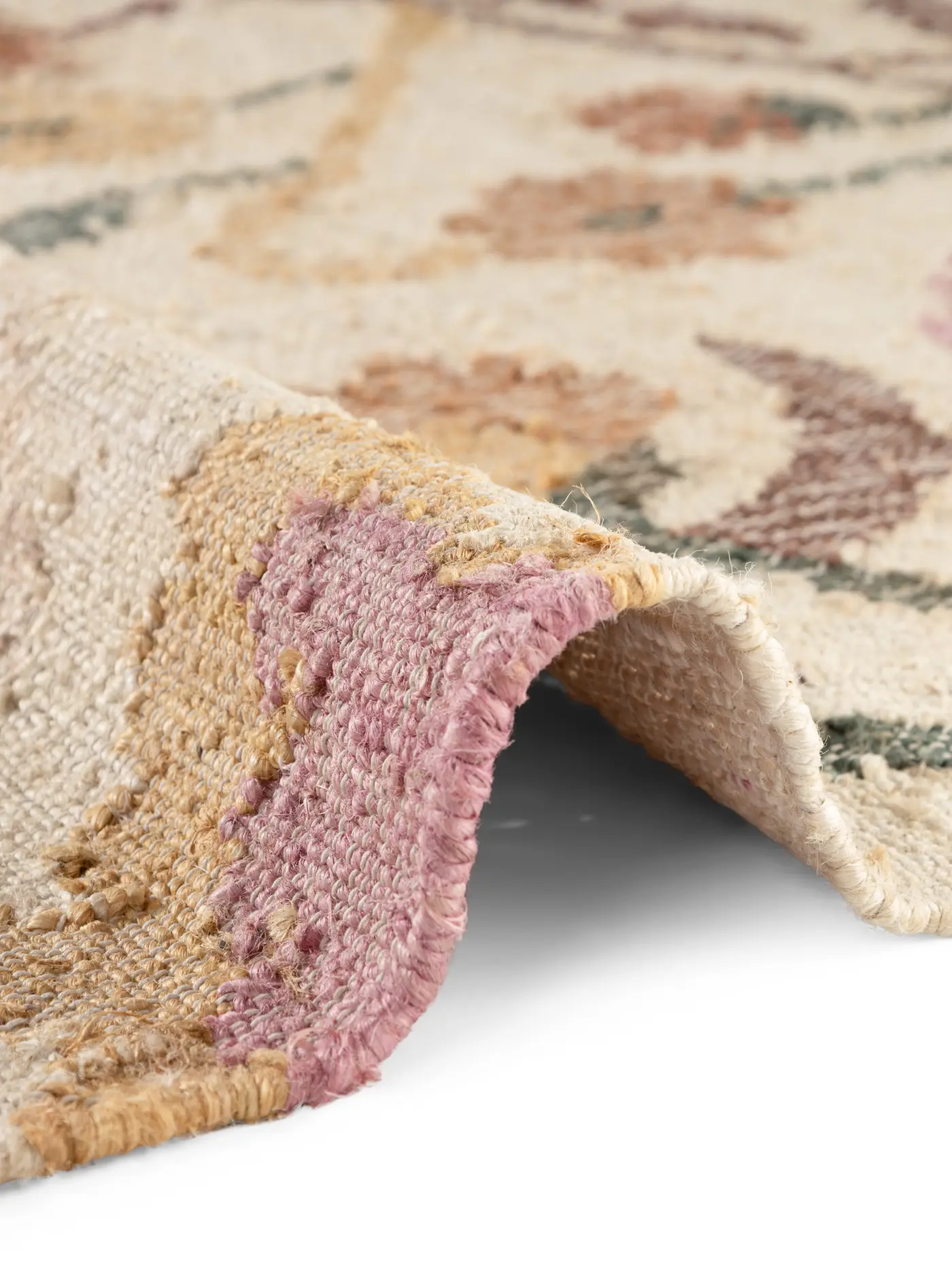 Elle Decoration Roya Afghan Kelim Teppich Violette Creme Multifarben – Ansicht 3