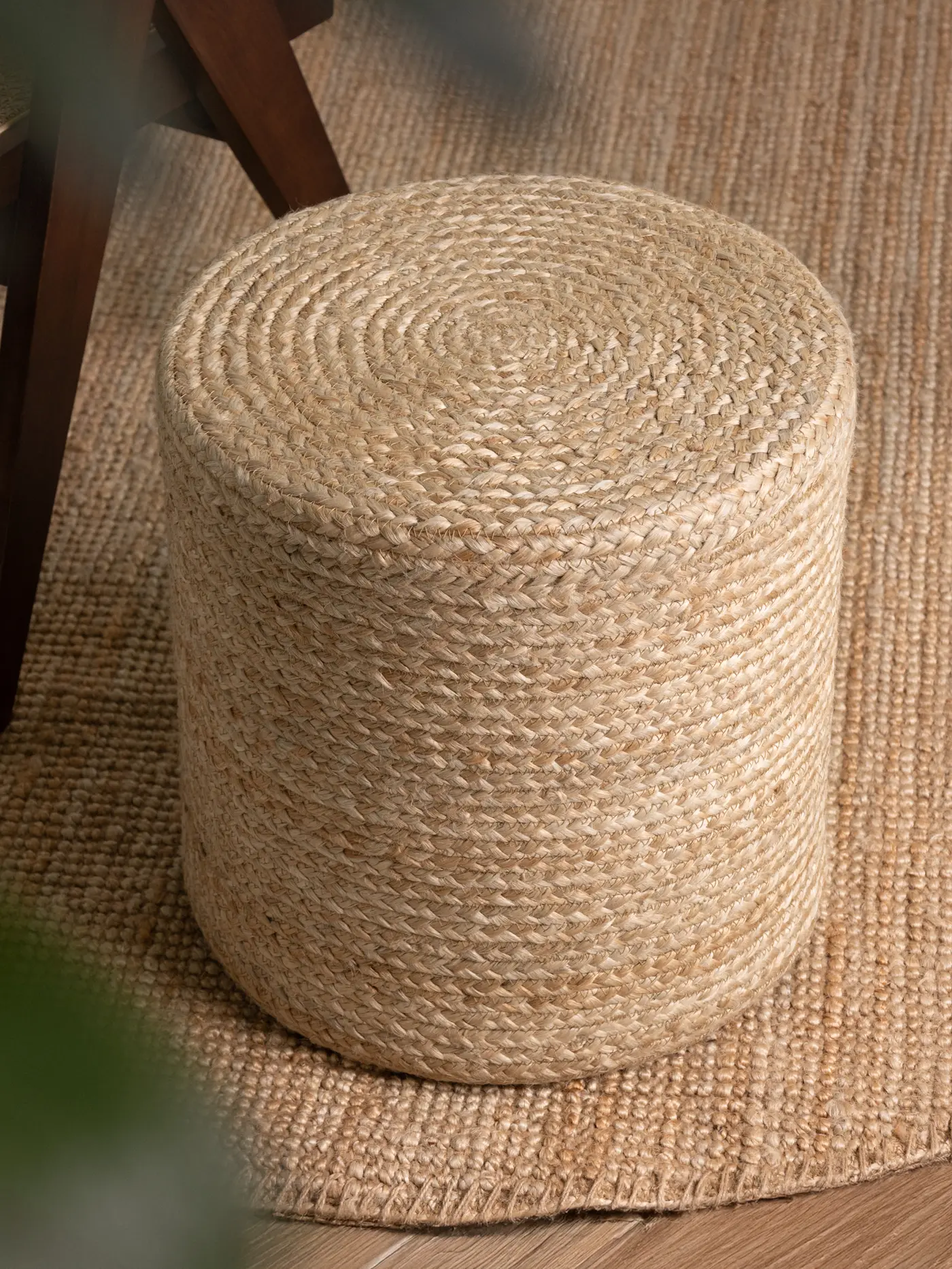 Hanse Home Jutta Jute Pouf Jutta Natur Gold – Ansicht 3