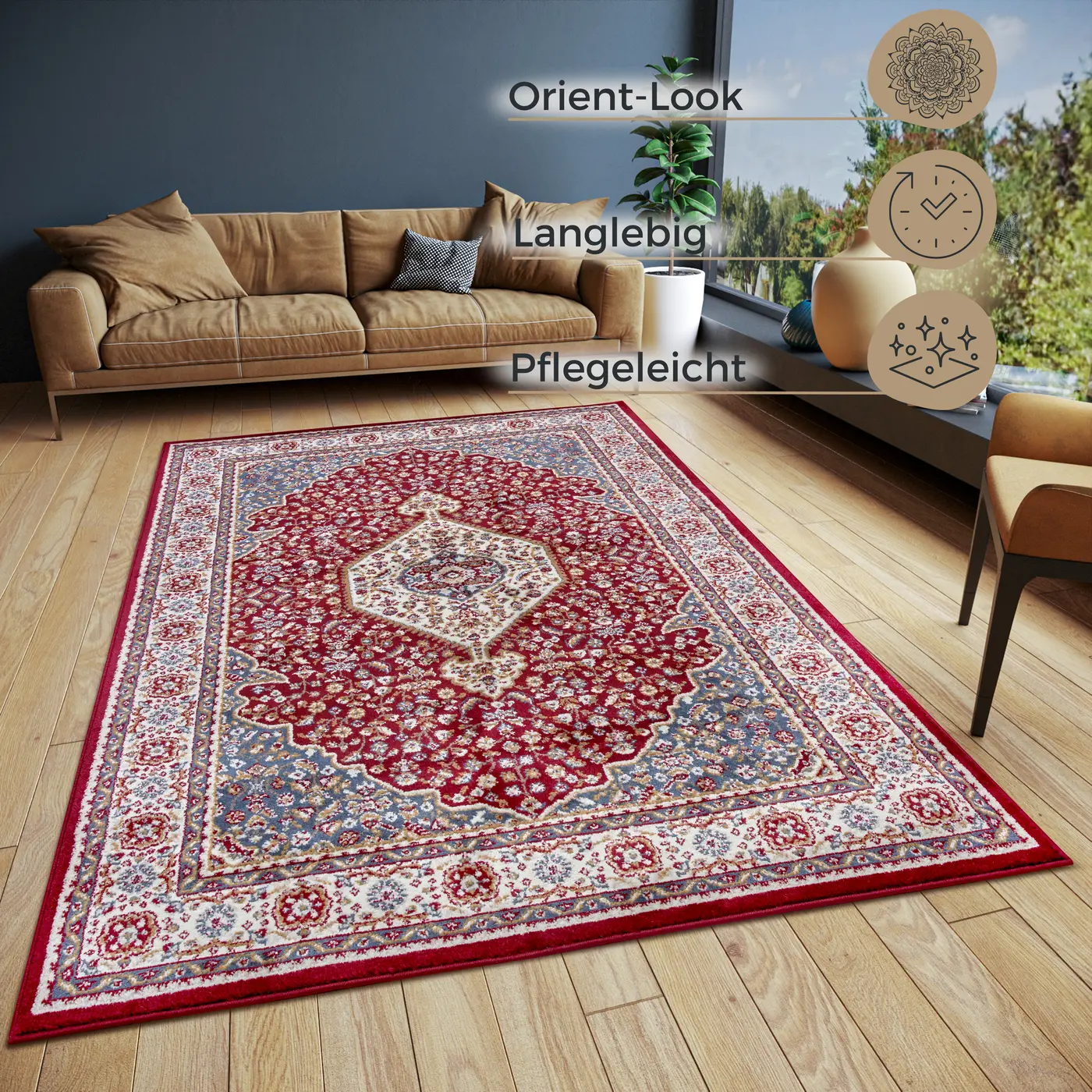 Hanse Home Orient Teppich Mochi Rot Multifarben – Ansicht 3
