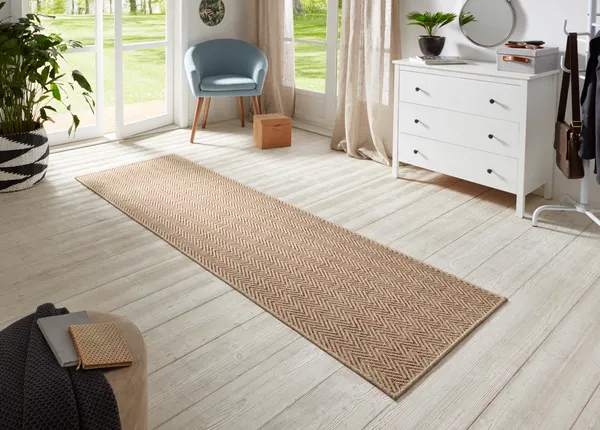 Hanse Home In- & Outdoor Flachgewebe Läufer Nature  in Sisaloptik 500 Beige Terracotta