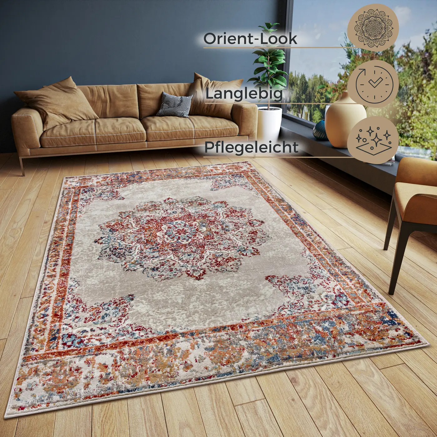 Hanse Home Orient Teppich Maderno Creme Multifarben – Ansicht 3