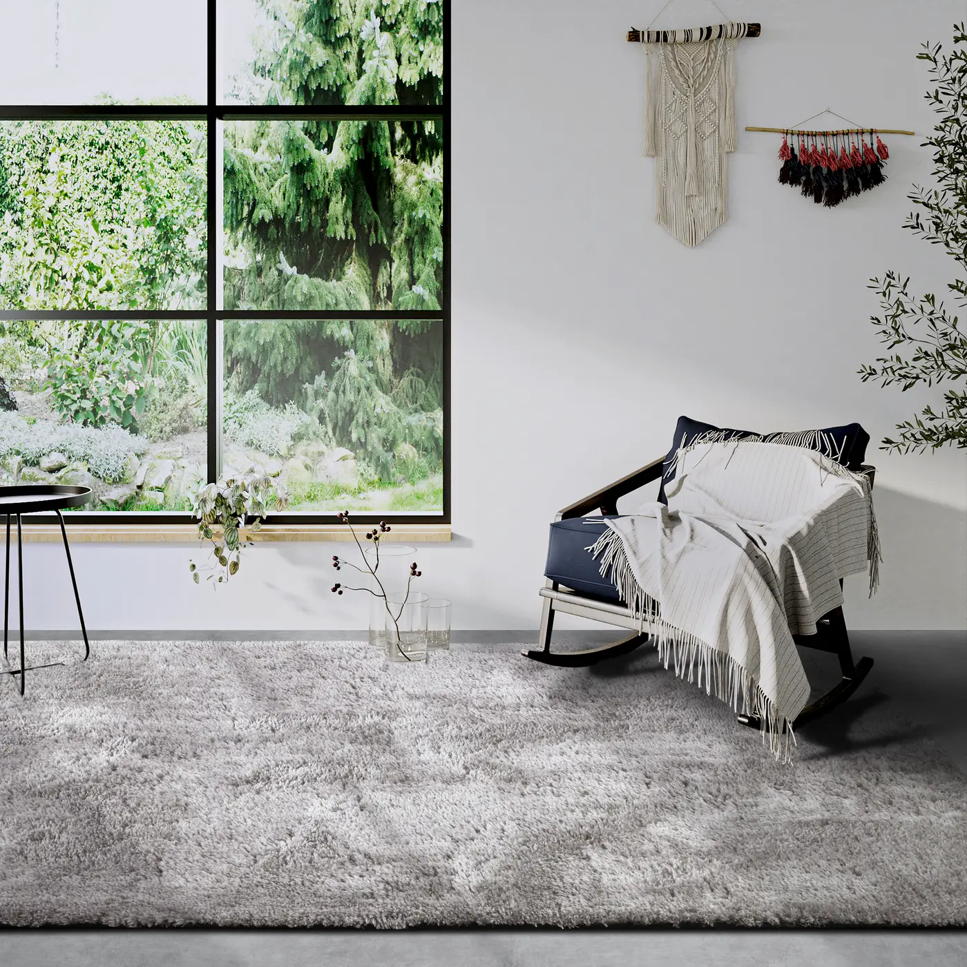 Hanse Home Myk Hochflor Teppich Olaf Hellgrau – Ansicht 2