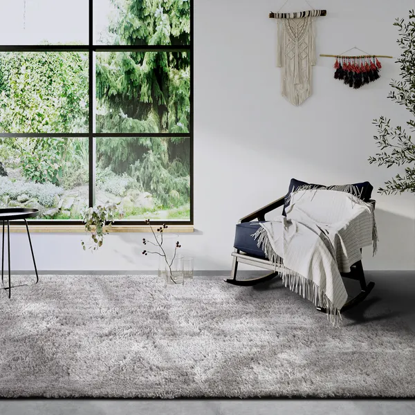 Hanse Home Myk Hochflor Teppich Olaf Hellgrau