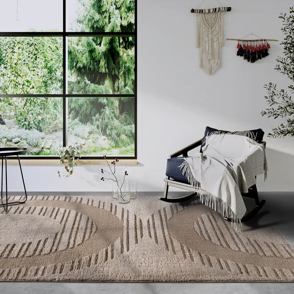Sie Dekoration Galerie Hoch Stapel Teppich Bartoux Beige