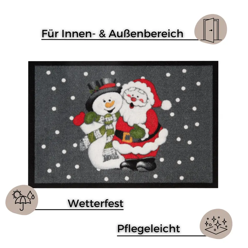 Gestaltung Fußmatte Weihnachtsmann und Schneemann