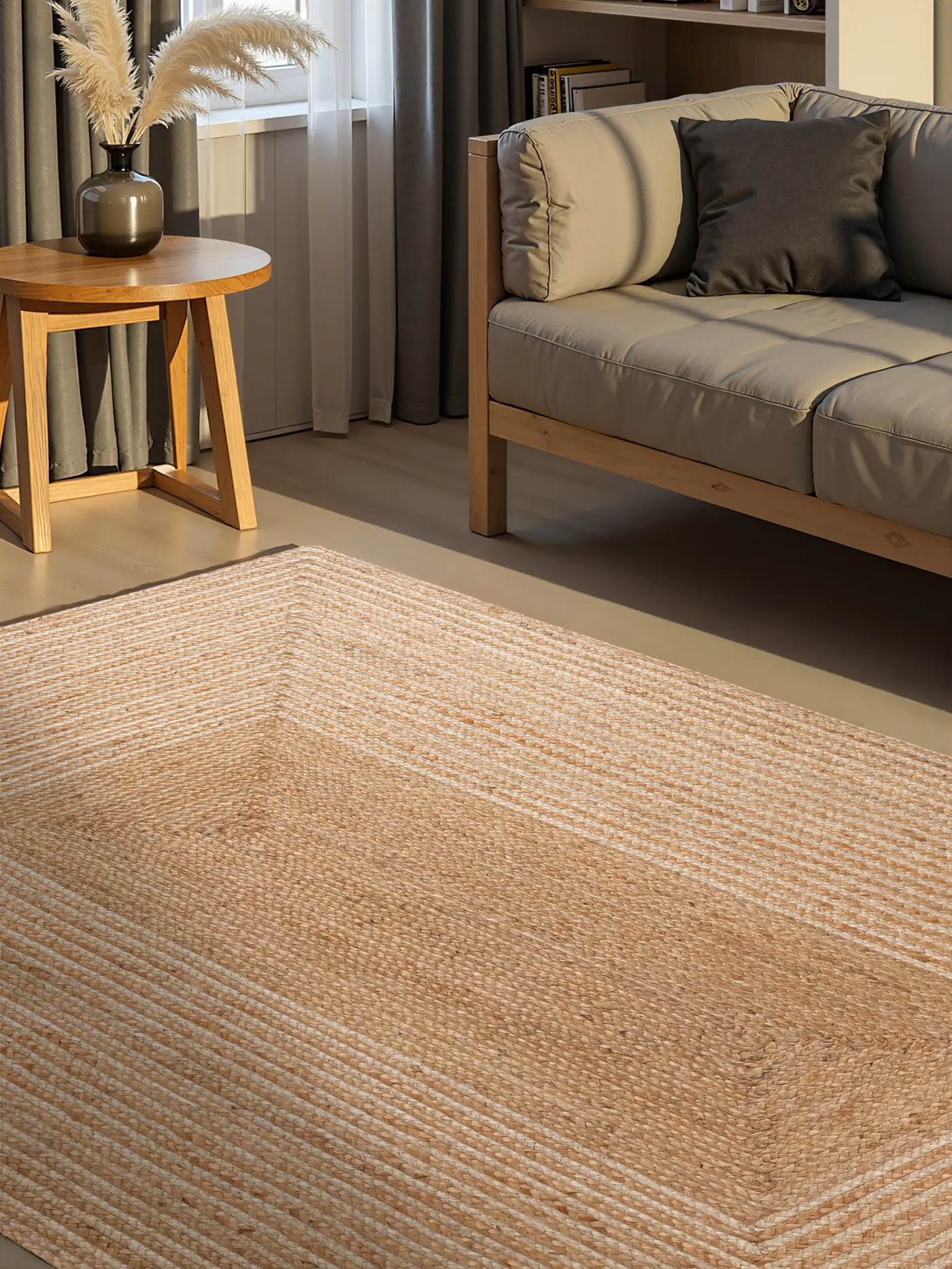 Hanse Home Juno Jute Teppich Juno Line Natur Weiß Gold – Ansicht 2