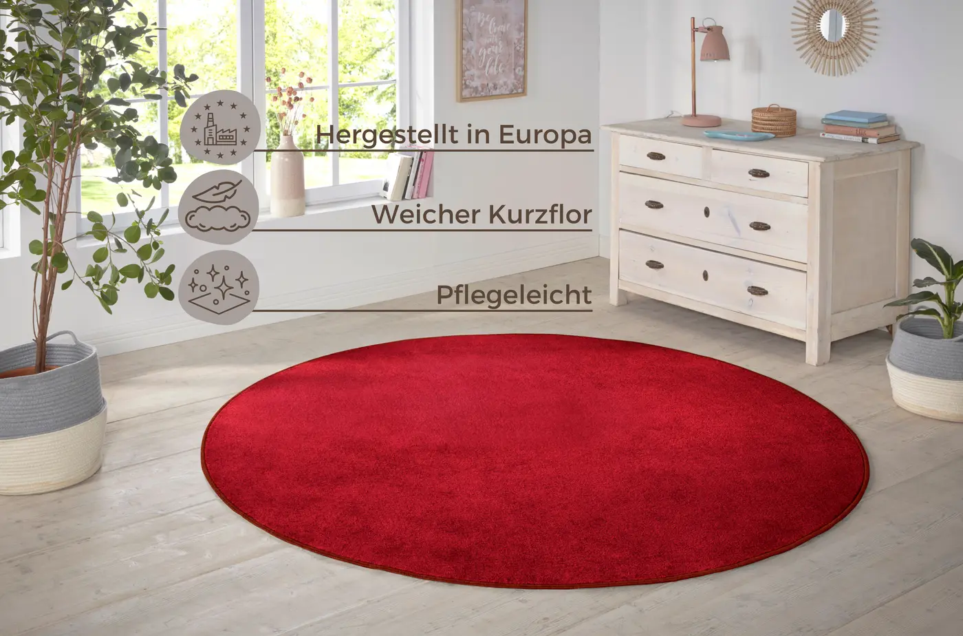 Hanse Home Nasty Teppich Rund Nasty Rot – Ansicht 3