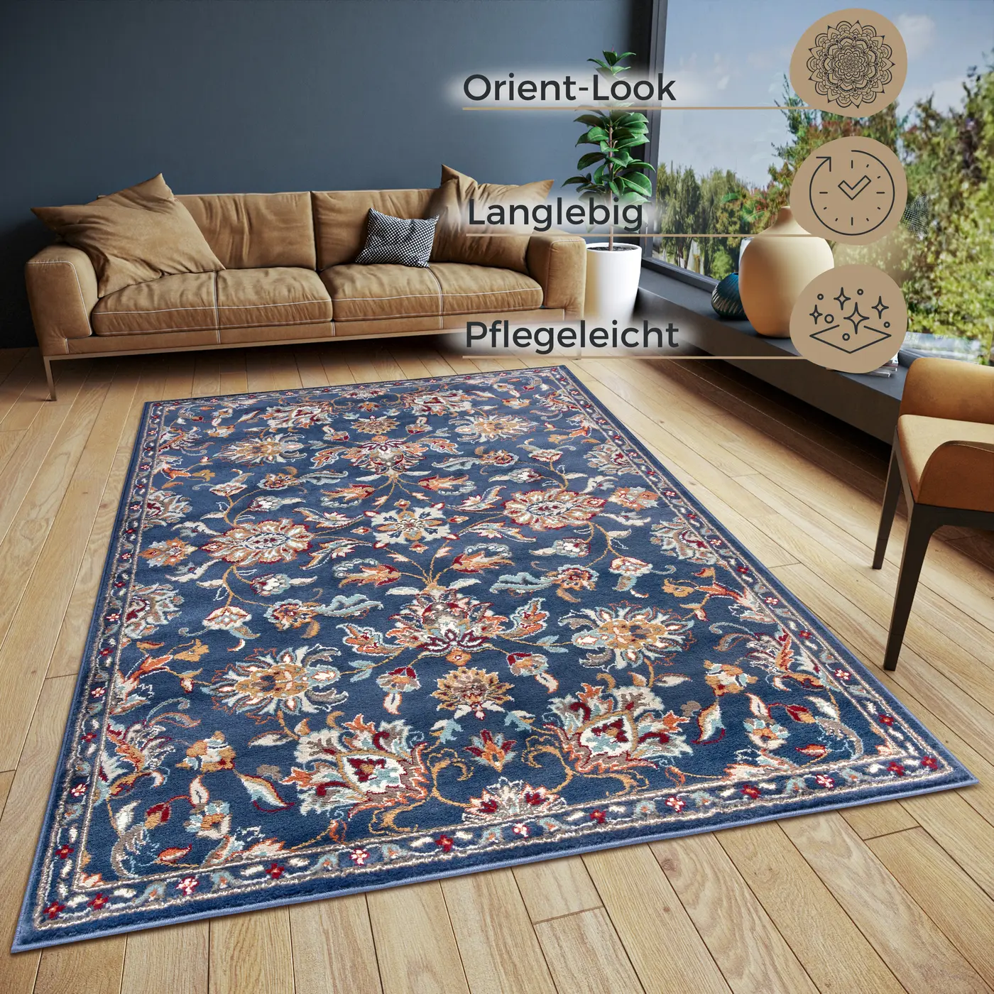Hanse Home Orient Teppich Caracci Blau Multifarben – Ansicht 3