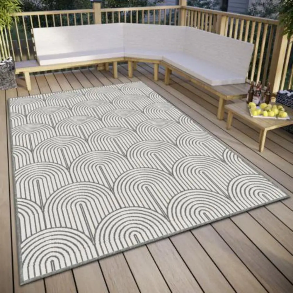 Hanse Home Flachgewebe In- und Outdoor Wendeteppich Pangli Silber – Ansicht 2