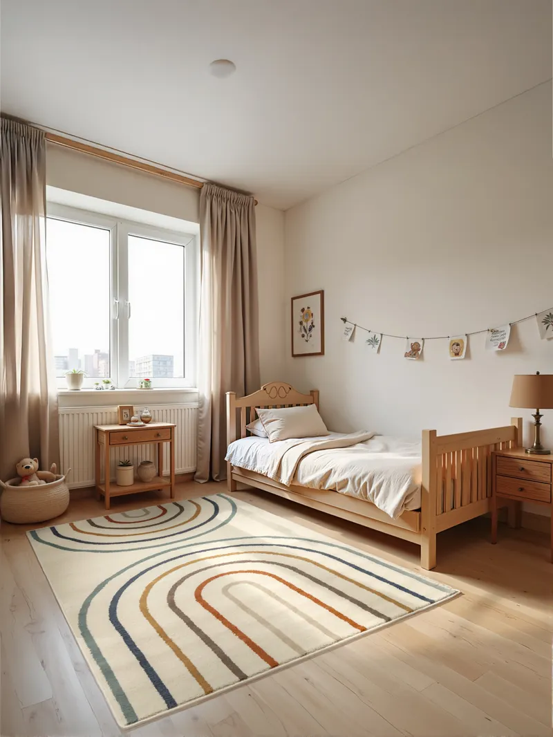 Hanse Home Adventures Kinderteppich Double Rainbow Creme Multifarben