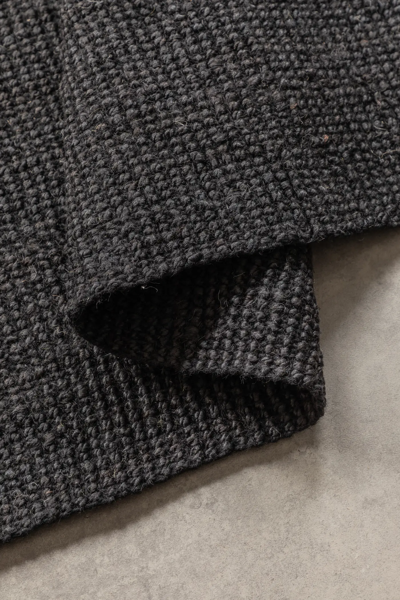 Hanse Home Bouclé Jute Teppich Jaipur Dunkelschwarz – Ansicht 3