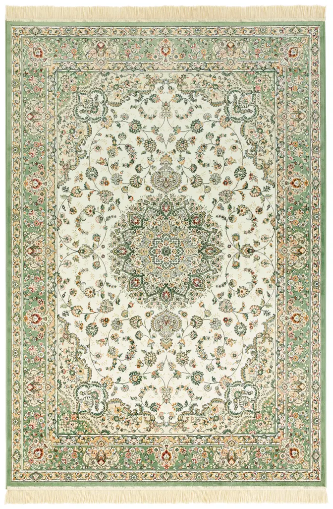 Hanse Home Naveh Kurzflor Teppich Antik Nain Ivory Grün