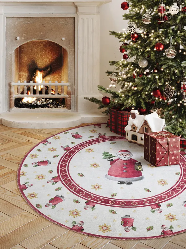 Villeroy & Boch Toy’s Delight Limited Edition Design Teppich Rund Santa Claus Creme Rot
