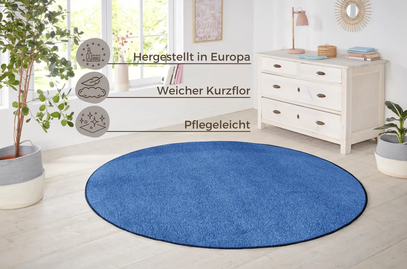Hanse Home Nasty Teppich Rund Nasty Blau – Ansicht 3