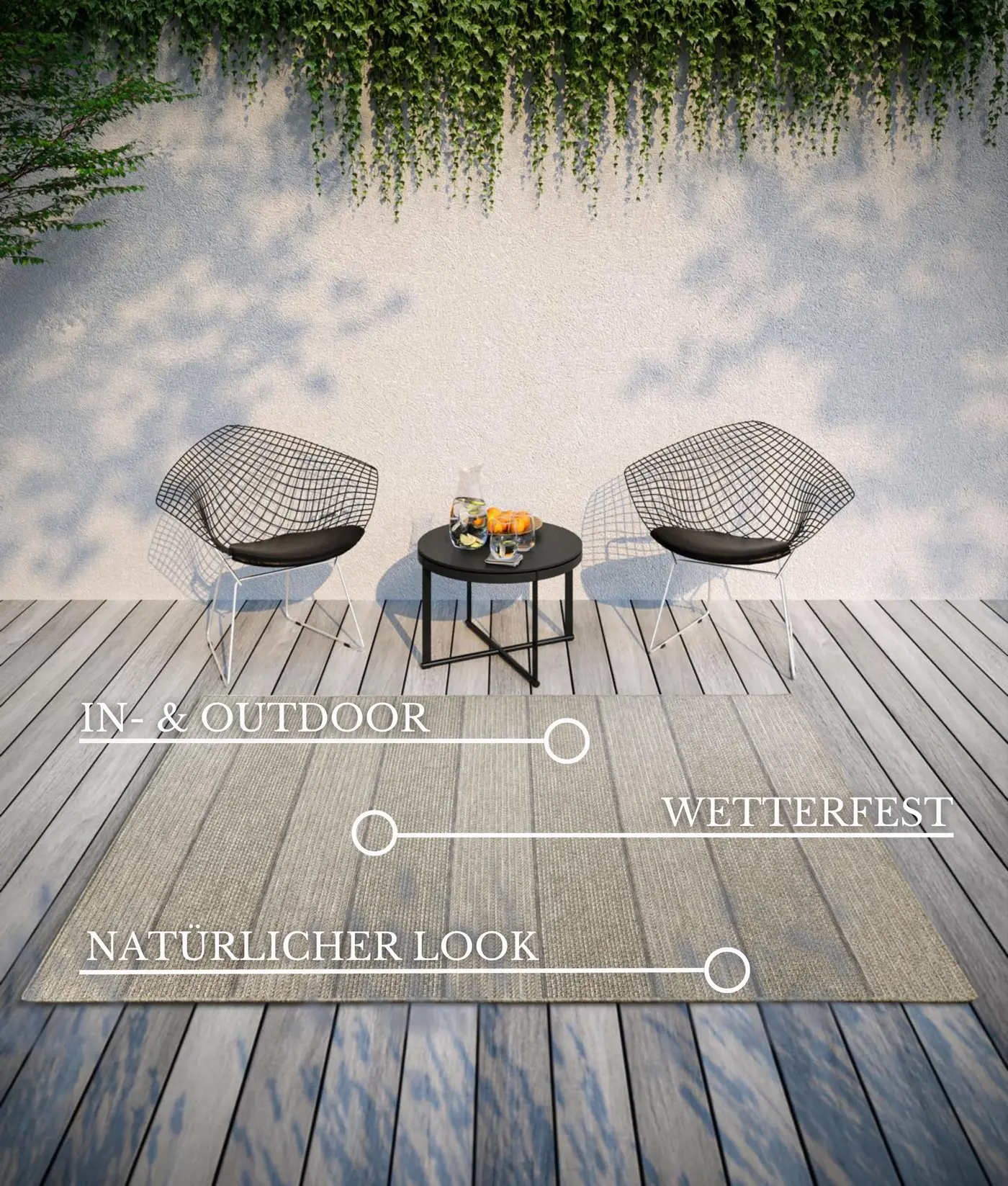 Villeroy & Boch 1836 In- & Outdoor Teppich Isabella Natur Braun – Ansicht 3