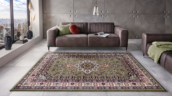 Hanse Home Mirkan Kurzflor Teppich Parun Täbriz Grün