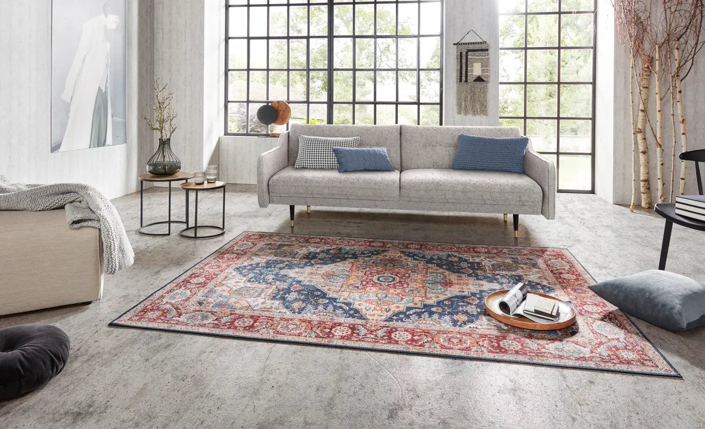 Hanse Home Asmar Kurzflor Teppich Sylla Indigoblau – Ansicht 2