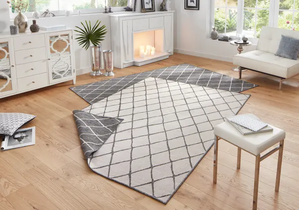 Hanse Home Twin Wendeteppiche In- & Outdoorteppich Malaga Grau Creme