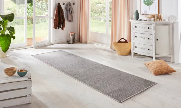 Hanse Home In- & Outdoor Flachgewebe Läufer Nature Sisal-Optik Silbergrau