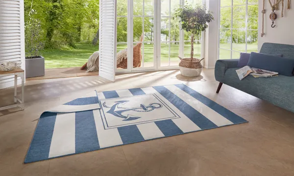 Hanse Home Twin Supreme In- & Outdoor Wendeteppich Gandara Blau