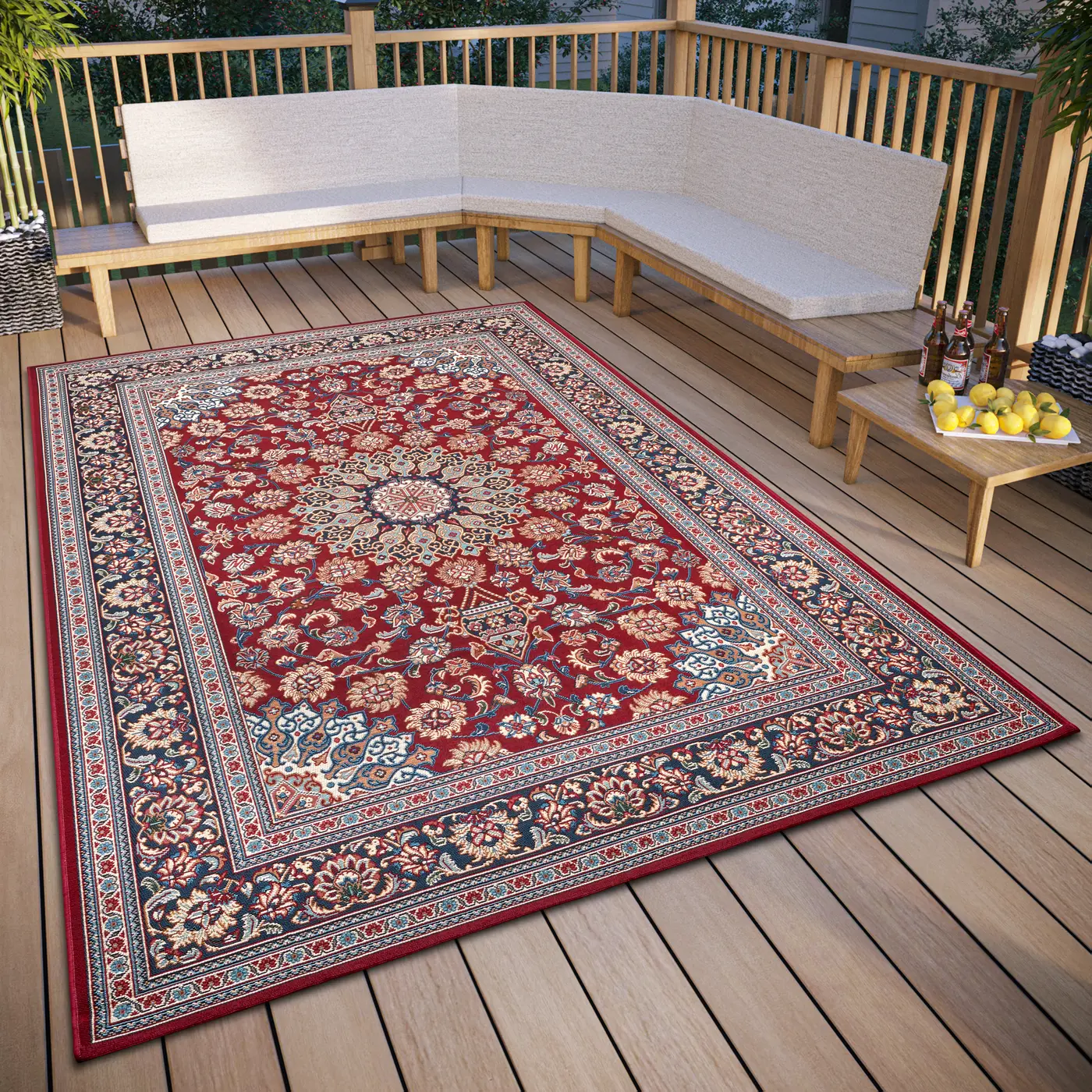 Hanse Home In- & Outdoor Teppich Kadi Rot Blau – Ansicht 2