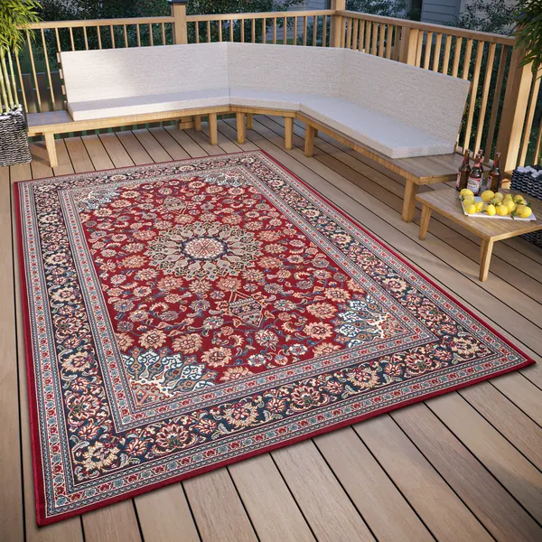 Hanse Home In- & Outdoor Teppich Kadi Rot Blau