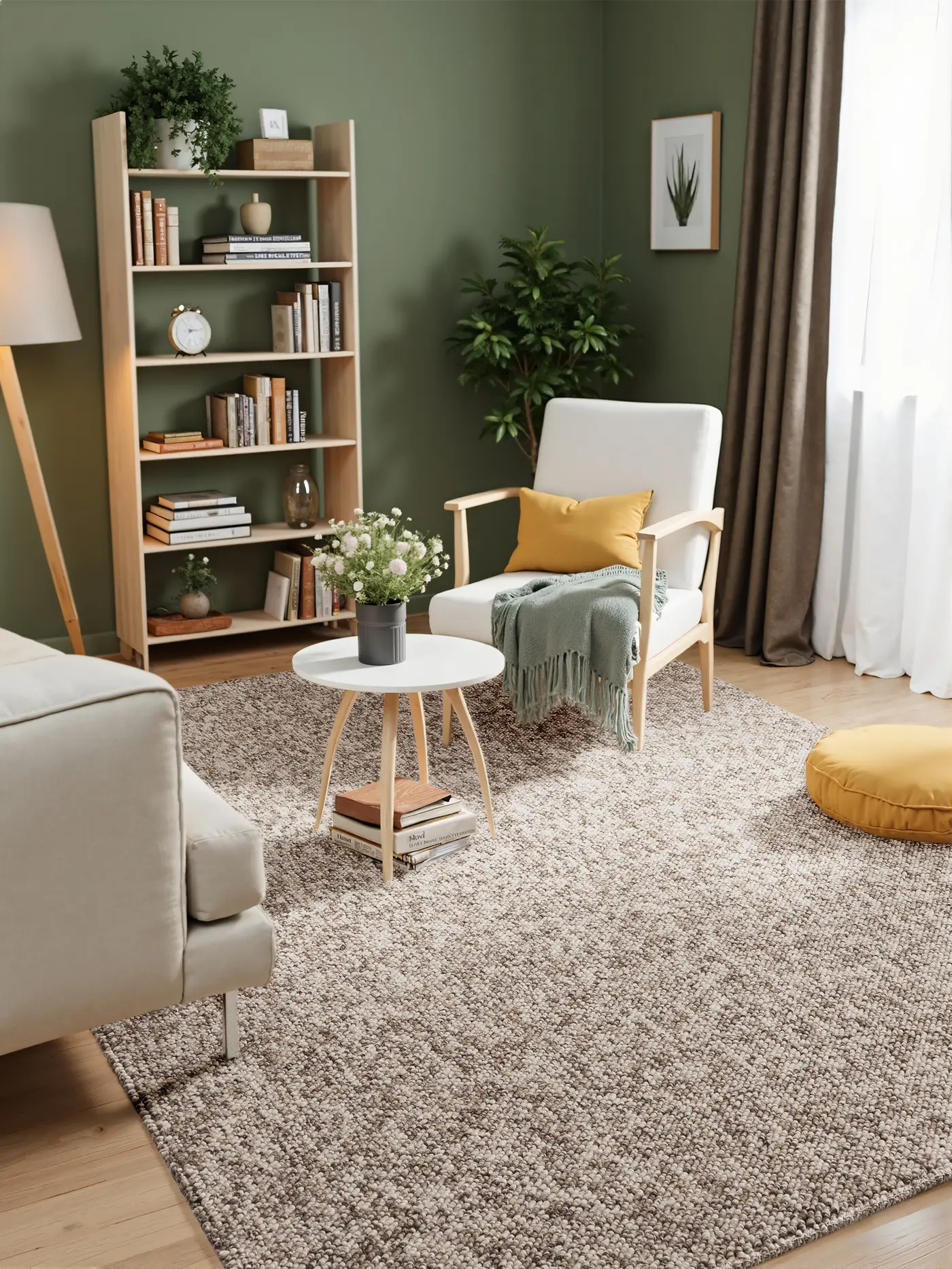 Elle Decoration Rocco Woll-Optik Teppich Rocco Taupe Multifarben – Ansicht 2