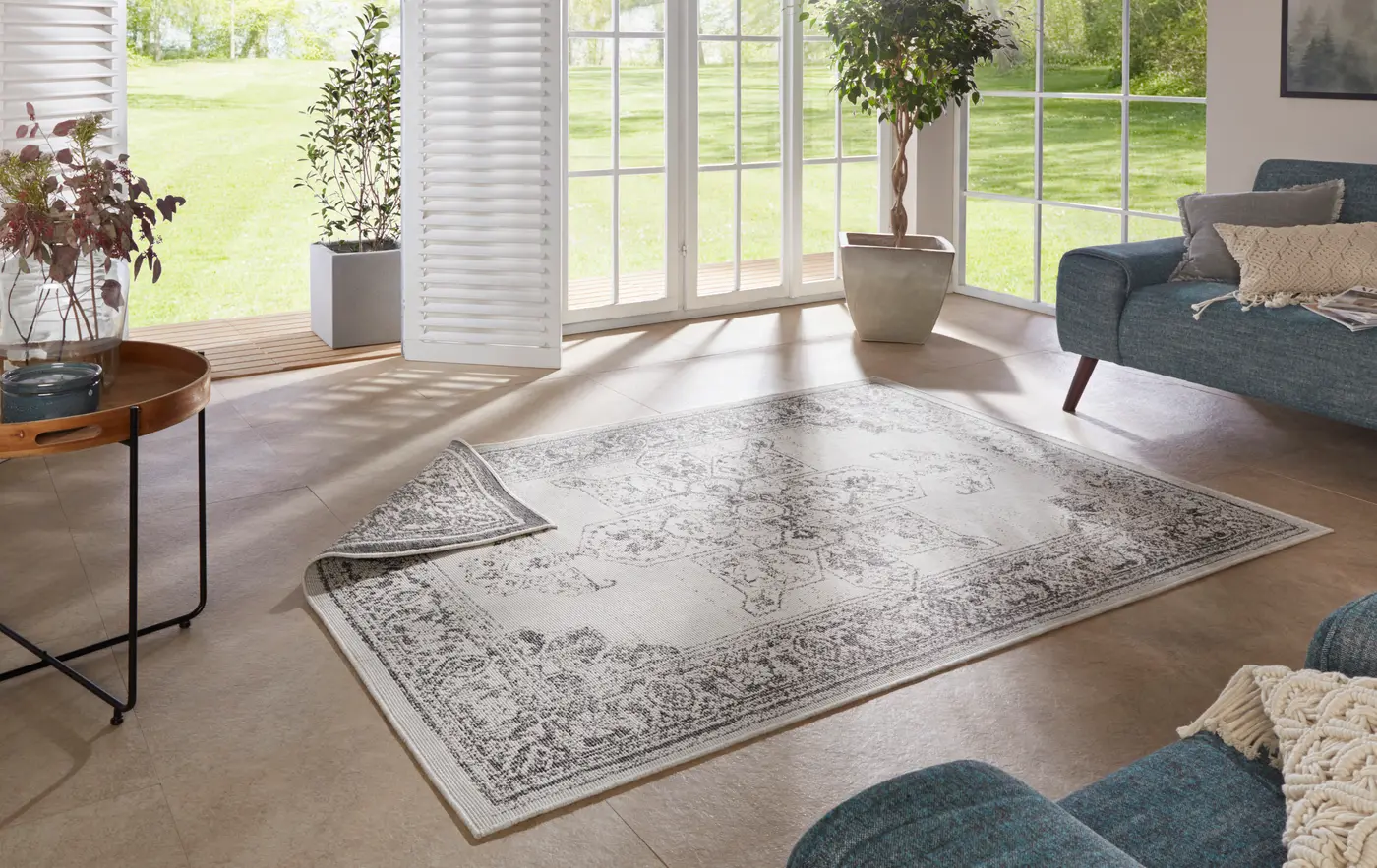 Hanse Home Twin Supreme In- & Outdoor Wendeteppich Borbon Grau – Ansicht 2
