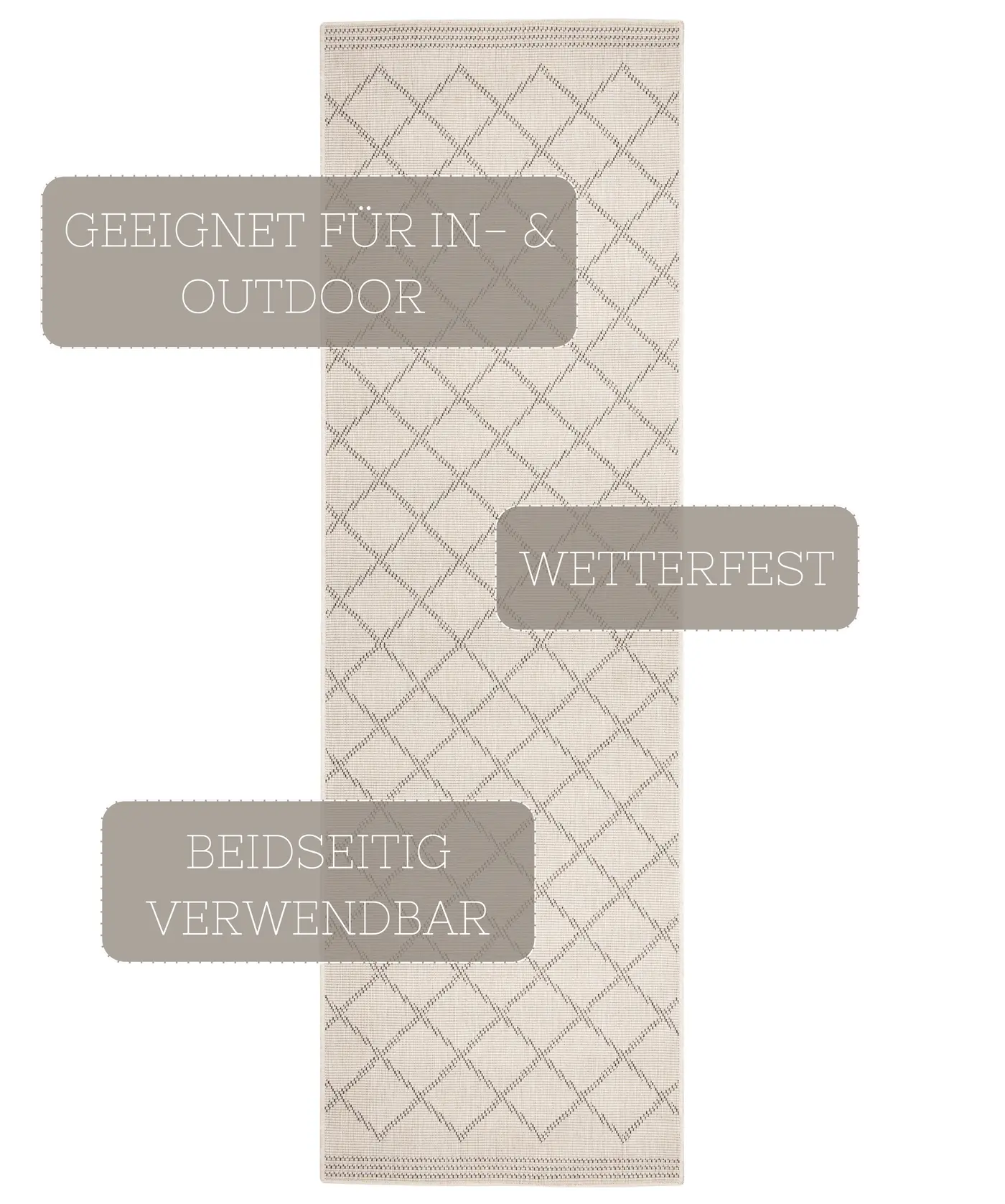 Hanse Home Twin Supreme In- & Outdoor Wendeteppich Corsica Grau Creme – Ansicht 2