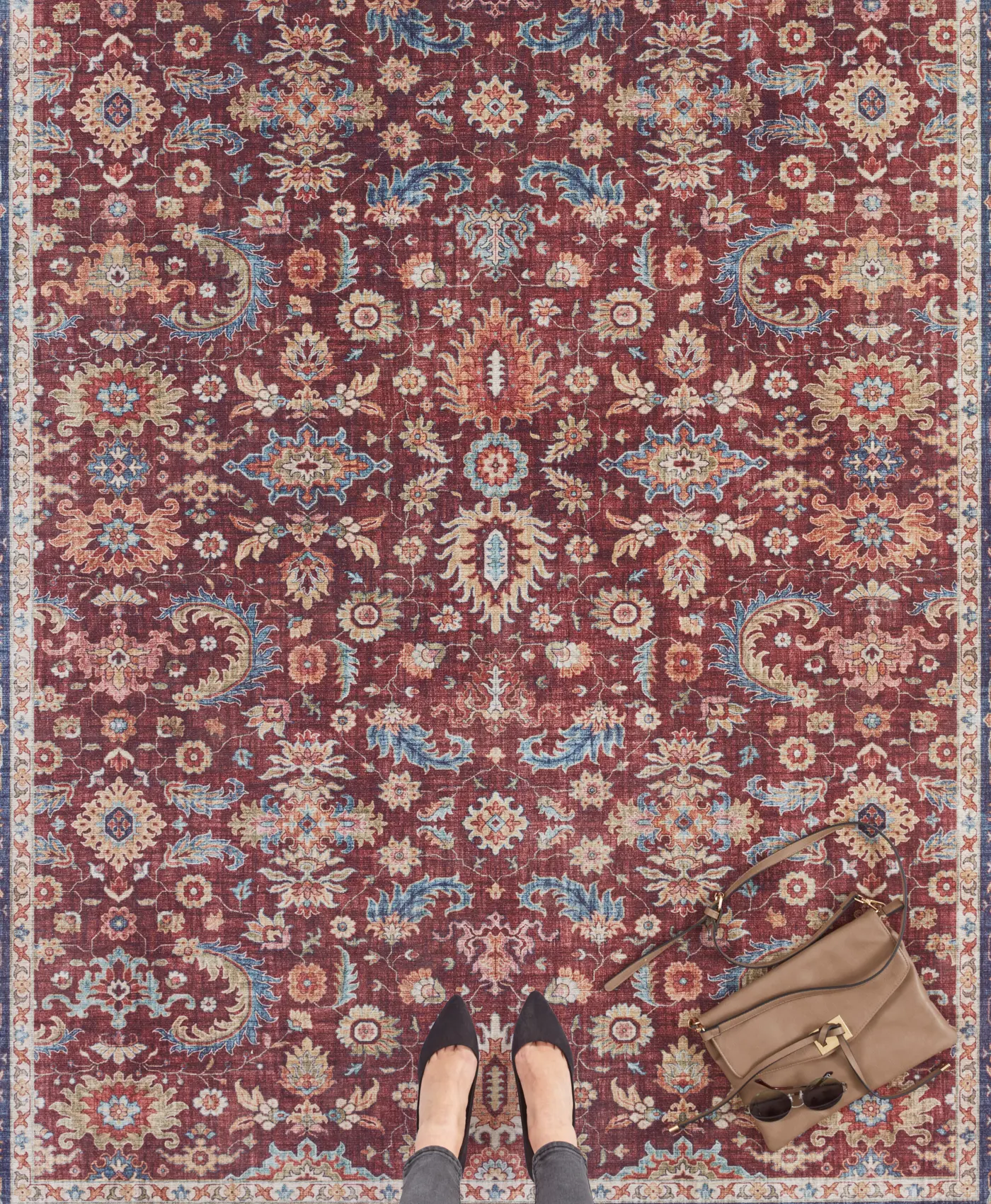 Hanse Home Asmar Kurzflor Teppich Vivana Bordeaux Rot – Ansicht 2