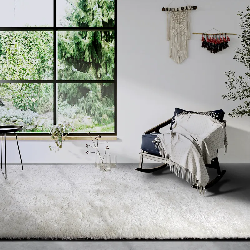 Hanse Home Myk Hochflor Teppich Olaf Ivory Weiß