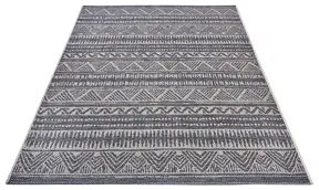 Hanse Home Clyde In- und Outdoor Teppich Loto Grau Beige