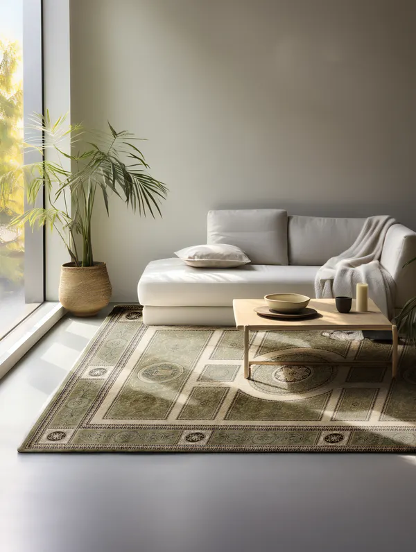 Hanse Startseite Herat Orient Teppich Guzara Olive-Grün Creme