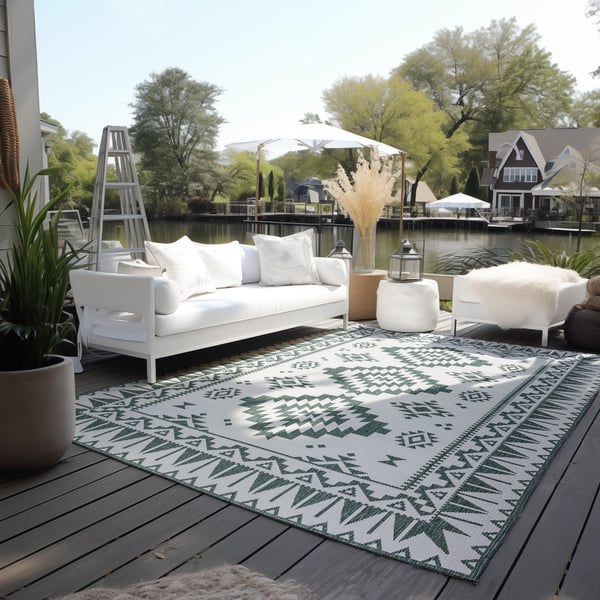Elle Decoration Gemini In- und Outdoor Wendeteppich Dynamic Grün