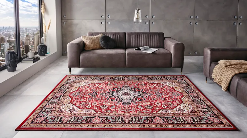 Hanse Home Mirkan Kurzflor Teppich Skazar Isfahan Rot