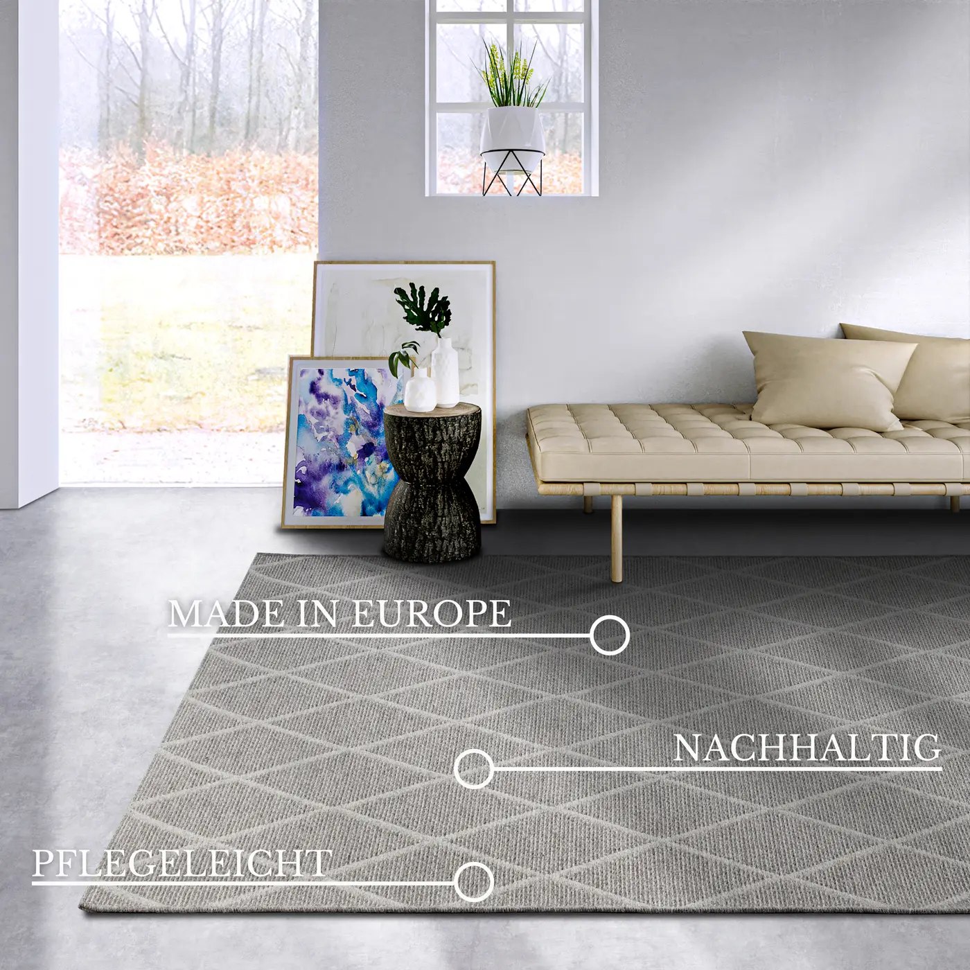 Villeroy & Boch 1843 Wollteppich Maria Natur Beige Braun – Ansicht 3