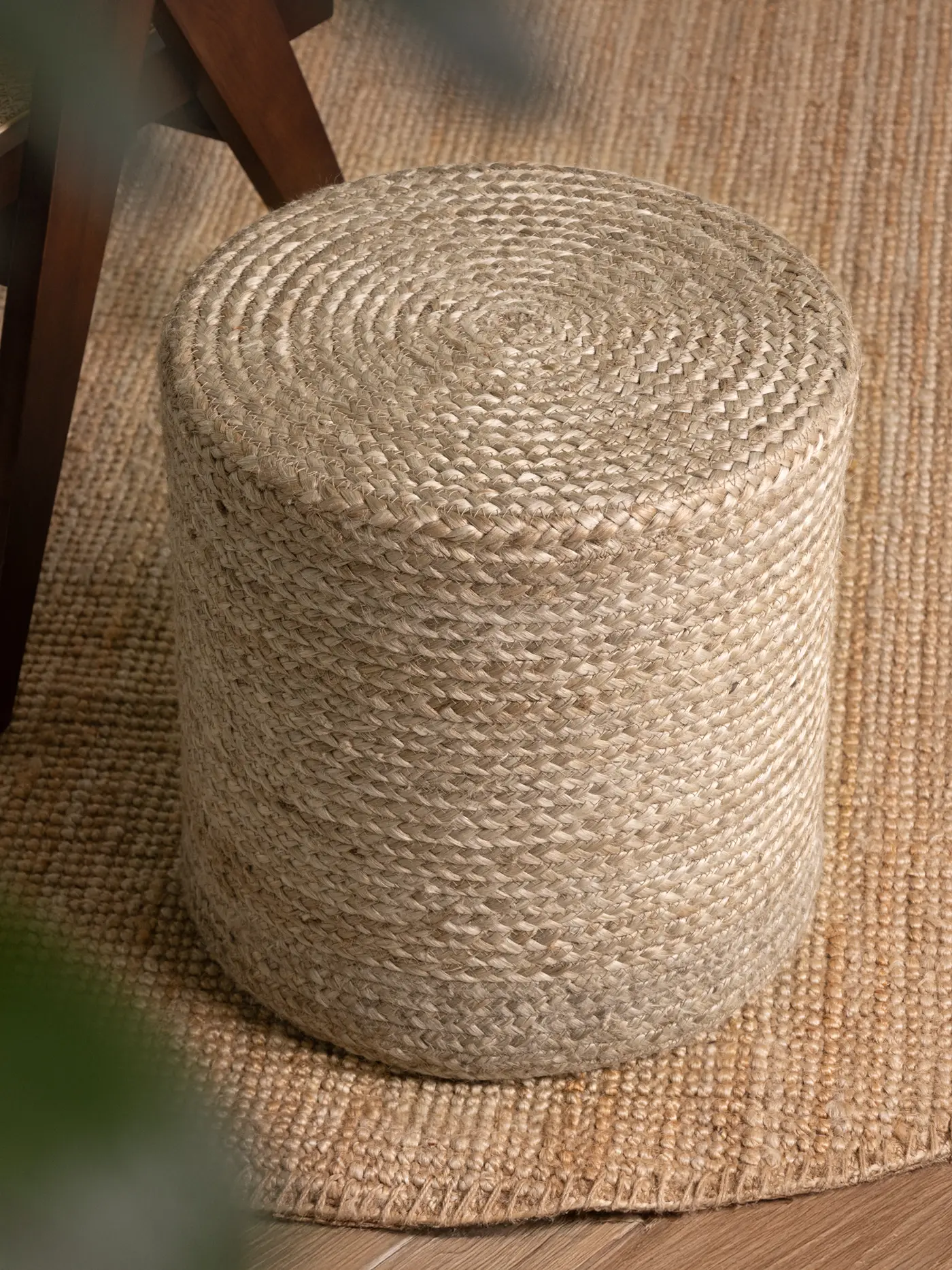 Hanse Home Jutta Jute Pouf Jutta Natur Greige – Ansicht 3