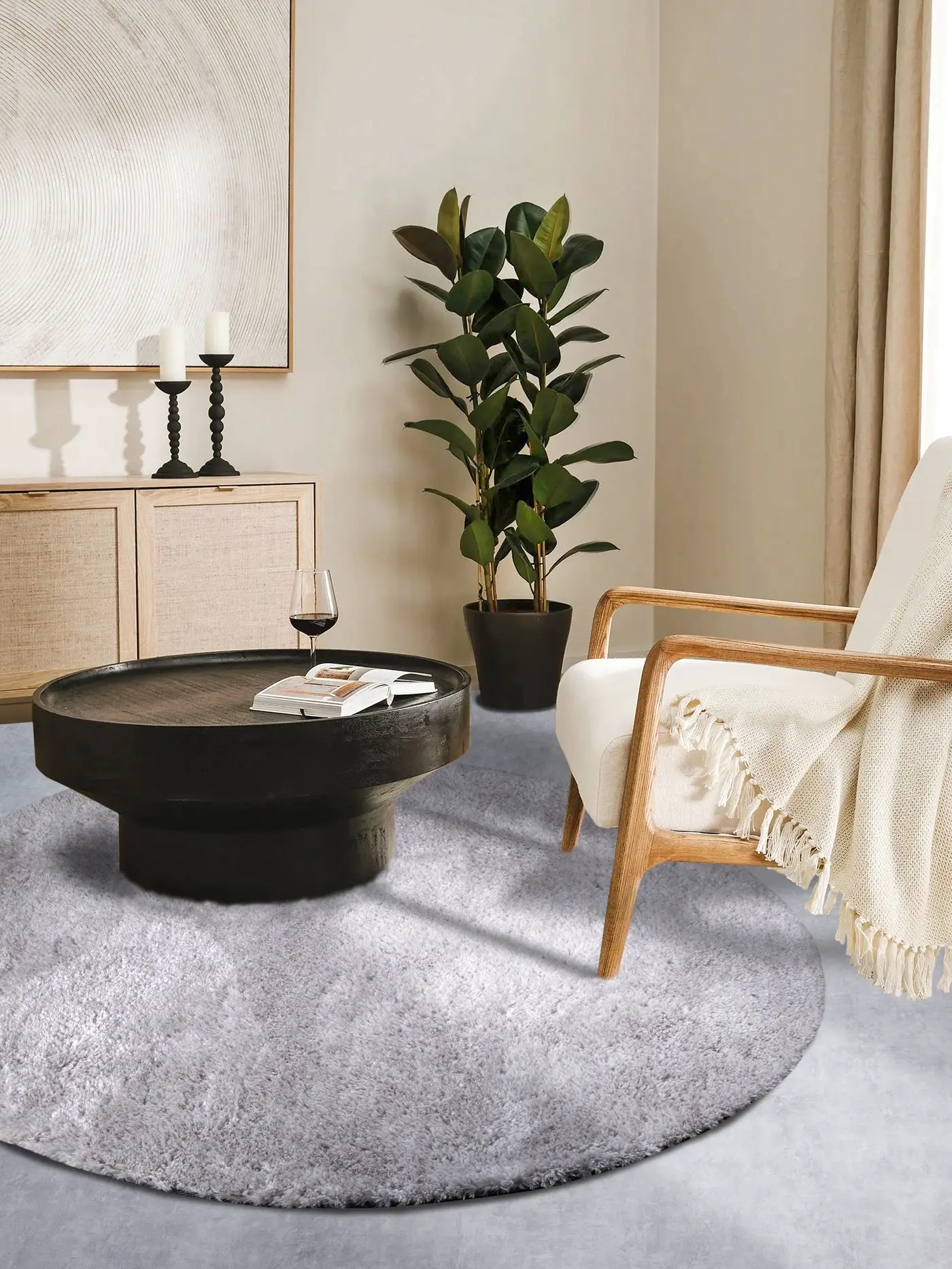 Hanse Home Myk Hochflor Teppich Olaf Hellgrau – Ansicht 2