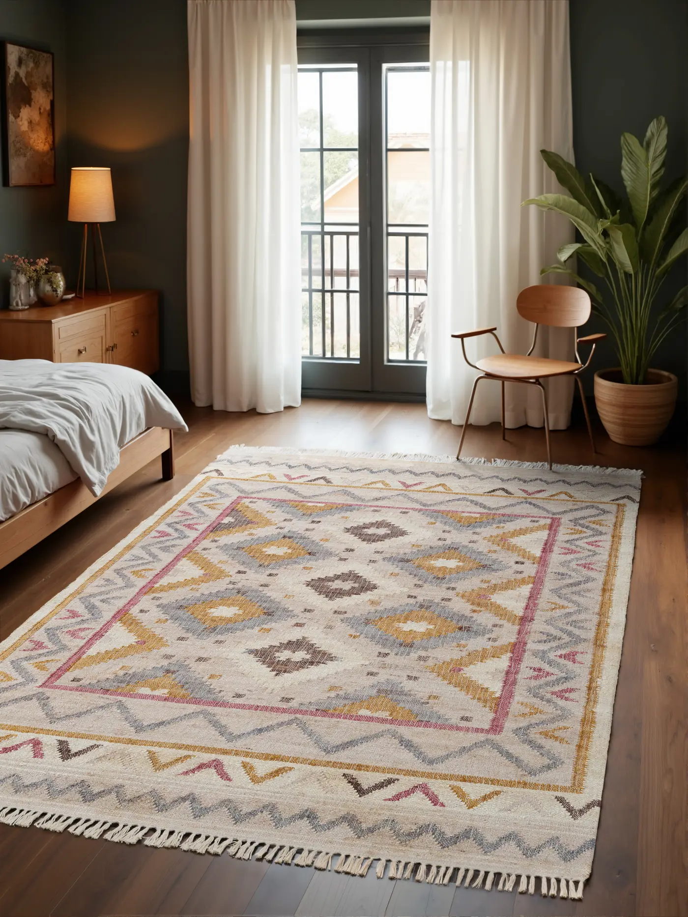 Elle Decoration Roya Afghan Kelim Teppich Imani Creme Multifarben – Ansicht 2