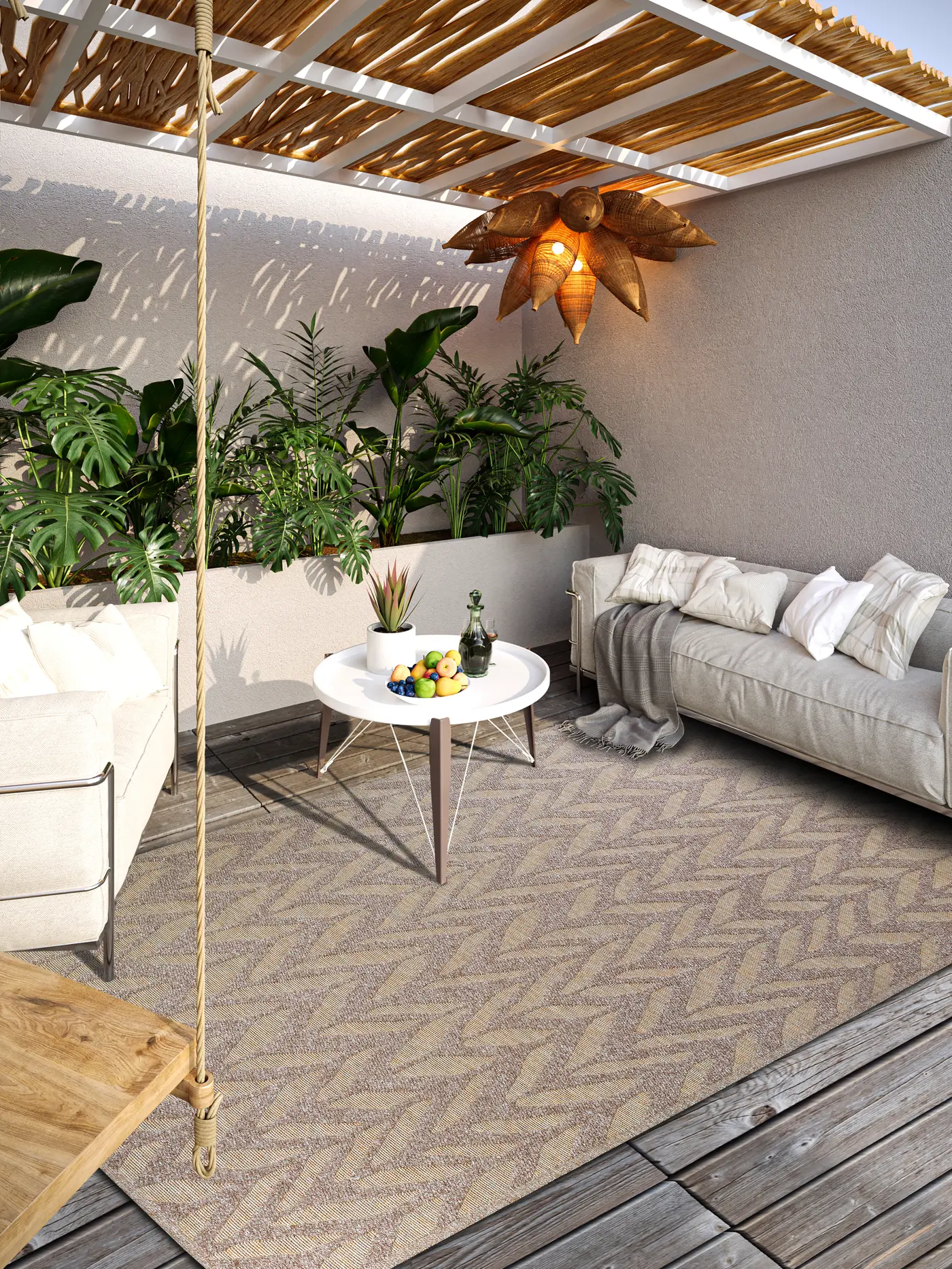 Villeroy & Boch 1883 In- & Outdoor Teppich Georgette Natur Beige – Ansicht 2